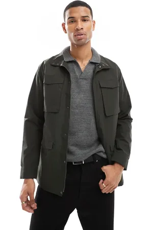 French Connection French Connection – Gefütterte Utility-Jacke in Khaki mit Kapuze
