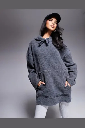 ASOS Weekend Collective – Oversize-Kapuzenpullover aus Teddyfell in