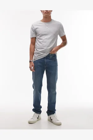 Lacoste – Gerade geschnittene Jeans in hellblauer Waschung