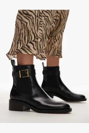 MANGO – Ankle-Boots in mit goldfarbenem Schnallendetail
