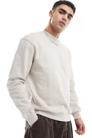 ASOS – Premium – Schweres Oversize-Sweatshirt in Beige, 400 g/m²