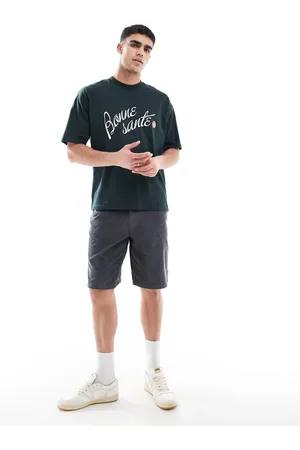 Vans – Check-5 – Lockere Cord-Shorts in Asphaltgrau