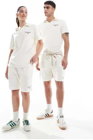 Ralph Lauren – Sport Capsule – Leichte Shorts in Creme aus Baumwoll-Terry mit kleinem Logo, Kombiteil