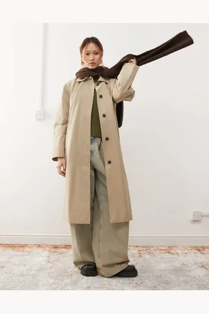 Weekday – Nara – Car-Coat in Beige mit Oversize-Schnitt
