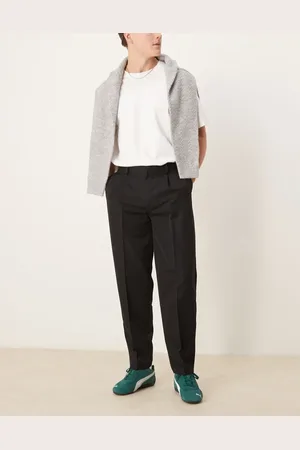 ASOS – Elegante, schmal zulaufende Oversize-Hose in mit Bundfalten