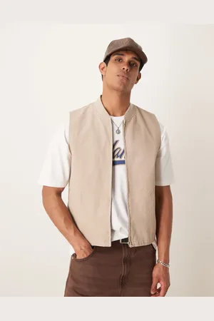 ASOS – Weste in verwaschenem Steinbeige