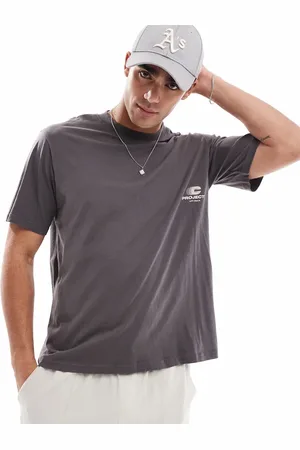JACK & JONES – Oversize-T-Shirt in Anthrazit mit „Project-Core“-Logoprint