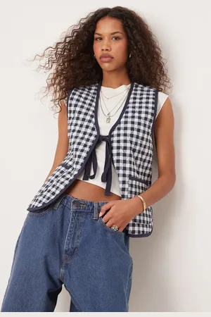 Free People – Claudine – Steppweste in mit Vichy-Karo