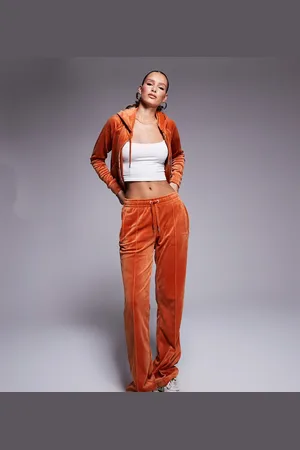 Juicy Couture – Velours-Jogginghose in Rot mit geradem Schnitt, Kombiteil, exklusiv bei ASOS