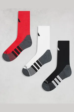 adidas Adidas Running – 3er-Pack Crew-Socken in Rot, Schwarz und Weiß