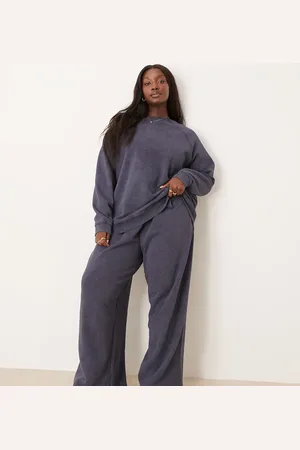 ASOS ASOS DESIGN Curve – Oversize-Jogginghose in verwaschenem Marineblau mit weitem Bein, Kombiteil