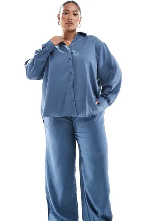 ONLY – Elastische Chambray-Hose in , Kombiteil