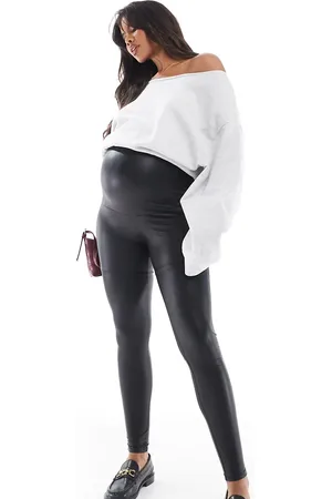 ONLY – Beschichtete Leggings in , Umstandsmode