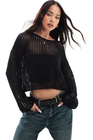 Vans – Mila – Cropped-Oberteil aus weitmaschigem Strick in mit Rundhalsausschnitt