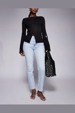 River Island – Schmal geschnittene Jeans in hellblauer Waschung