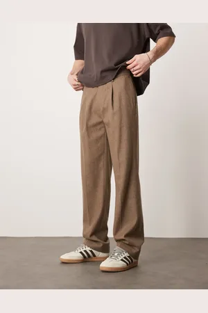 ASOS – Elegante Wollmix-Chinohose in mit Bundfalte und geradem Schnitt