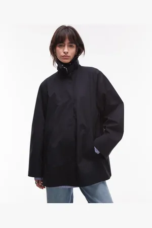& OTHER STORIES – Kurze Trenchjacke in Marineblau mit Stehkragen mit Schnürdetail