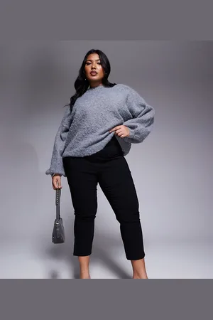 In The Style X Natalya Wright – Exklusive Caprihose aus Bengaline in mit seitlichem Saumschlitz