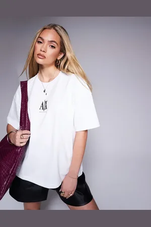 Armani Exchange – Oversize-T-Shirt in mit mittigem Logo