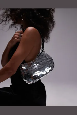 Topshop – Sonia – Schultertasche mit Paillettenbesatz in