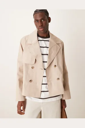 ASOS – Kurzer Trenchcoat in Stein
