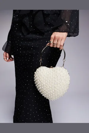 True Decadence – Herzförmige Clutch in mit Perlenverzierung
