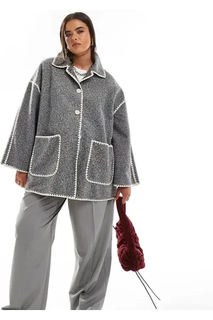 In The Style – Lange Jacke in mit Kontrastnähten