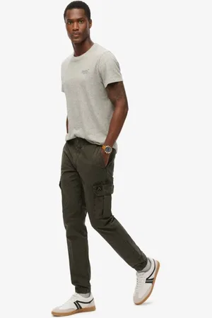 Superdry – Para – Schmal geschnittene Cargohose in Dunkelgrau/
