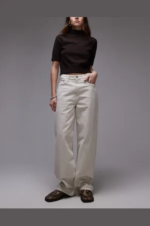 ARKET – Coral – Locker geschnittene Jeans in Wollweiß mit hohem Bund