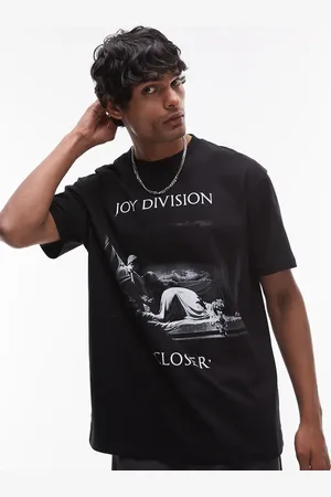 Topman ‑ Hochwertiges Oversize-T-Shirt in mit Joy Division-Print auf der Vorder- und Rückseite