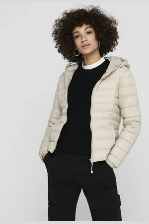 ONLY – Steppjacke in Bimsstein-Beige