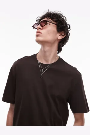 MANGO – Locker geschnittenes T-Shirt in Dunkelbraun