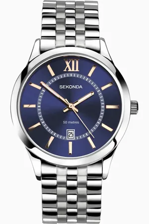 Sekonda – Williams – Herrenuhr mit blauem Zifferblatt mit 43 mm Durchmesser und Edelstahlarmband