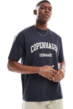 New Look – T-Shirt in Marineblau mit „Copenhagen“-Print