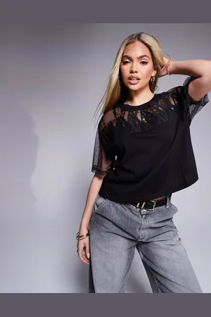 Armani Exchange – Kastiges T-Shirt aus Netzstoff in mit Logo