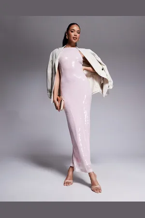 Rare Fashion London – Exklusives Pailletten-Maxikleid in mit Ringerrücken