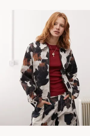 Reclaimed – Jacke mit Kuhfleckenmuster und Reißverschluss, Kombiteil