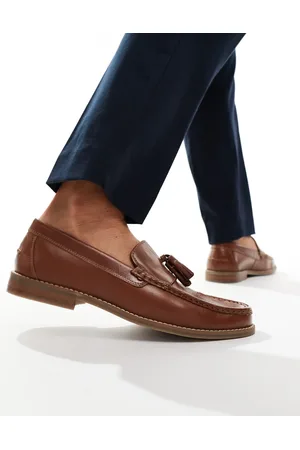 ASOS – Tasselloafer aus hellbraunem Leder mit Natursohle