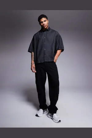 ASOS – Kastiges Jeanshemd in in regulärer Passform