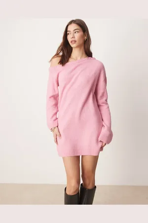 ASOS – Strickkleid in sanftem mit One-Shoulder-Träger