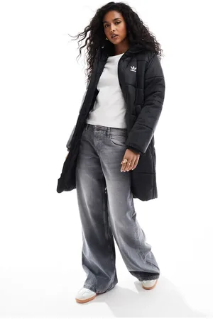 adidas – Adicolor – Lange Steppjacke in