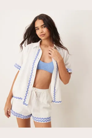 Iisla & Bird – Strand-Shorts in mit Zickzack-Besatz, Kombiteil