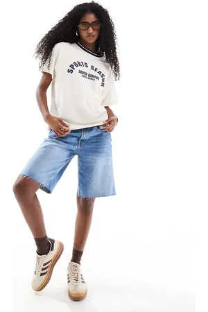 Pull&Bear – Jeans-Jorts in verwaschenem