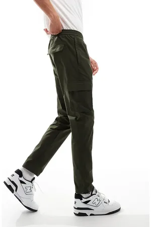 Only & Sons – Schmal zulaufende Funktions-Cargohose in Khaki