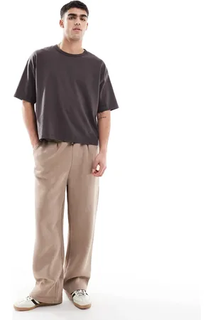 ASOS – Jogginghose hellbrauner Waschung mit weitem Bein