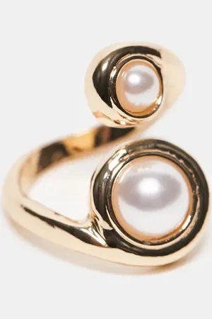 ASOS – Goldfarbener Ring mit Wickeldesign und Kunstperlendetail