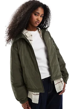 Ralph Lauren – Steppjacke in Olivgrün mit Logo