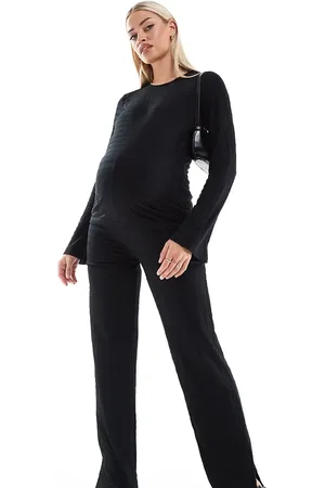 Mama;licious Mamalicious Maternity – Gerade geschnittene, strukturierte Hose in , Kombiteil