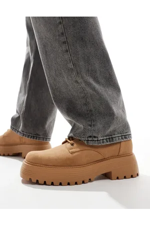 ASOS – Schnürstiefel in Hellbraun mit dicker Sohle