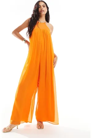 ASOS – Hochgeschlossener, trapezförmiger Jumpsuit aus Chiffon in